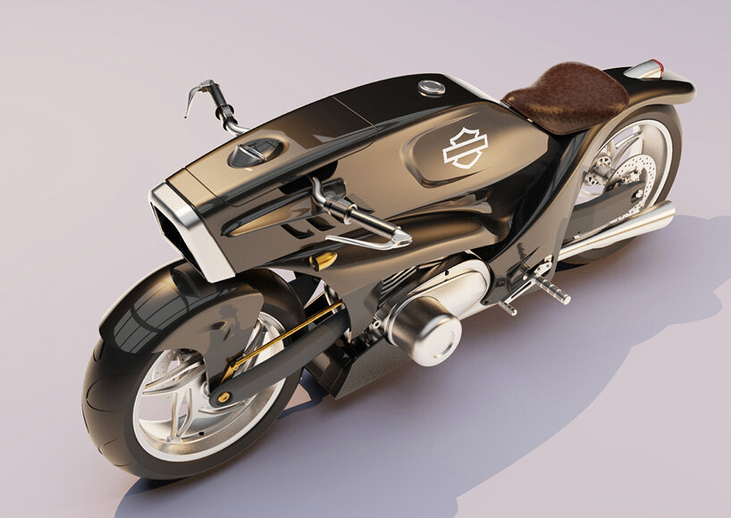 harley davidson street fighter concept merges streamlined car & sports bike proportions