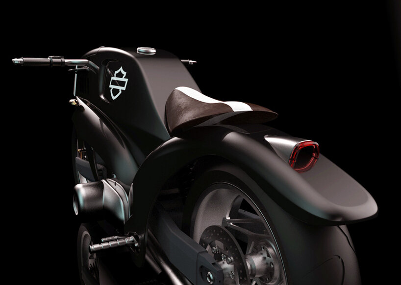 The Harley Davidson Street Fighter concept combines the streamlined proportions of a sports car and bicycle