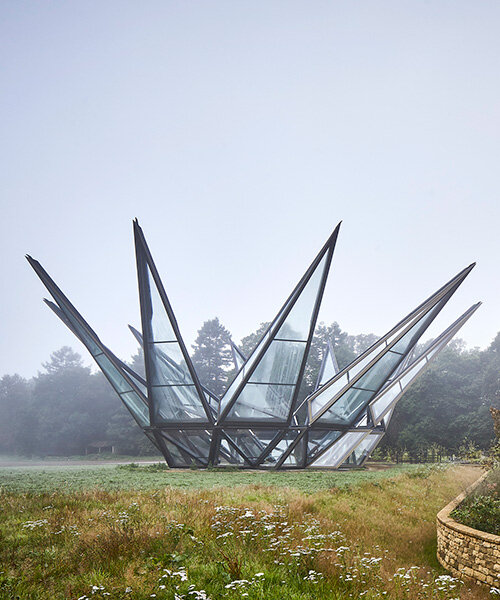 heatherwick studio's kinetic glasshouse unfolds like a flower
