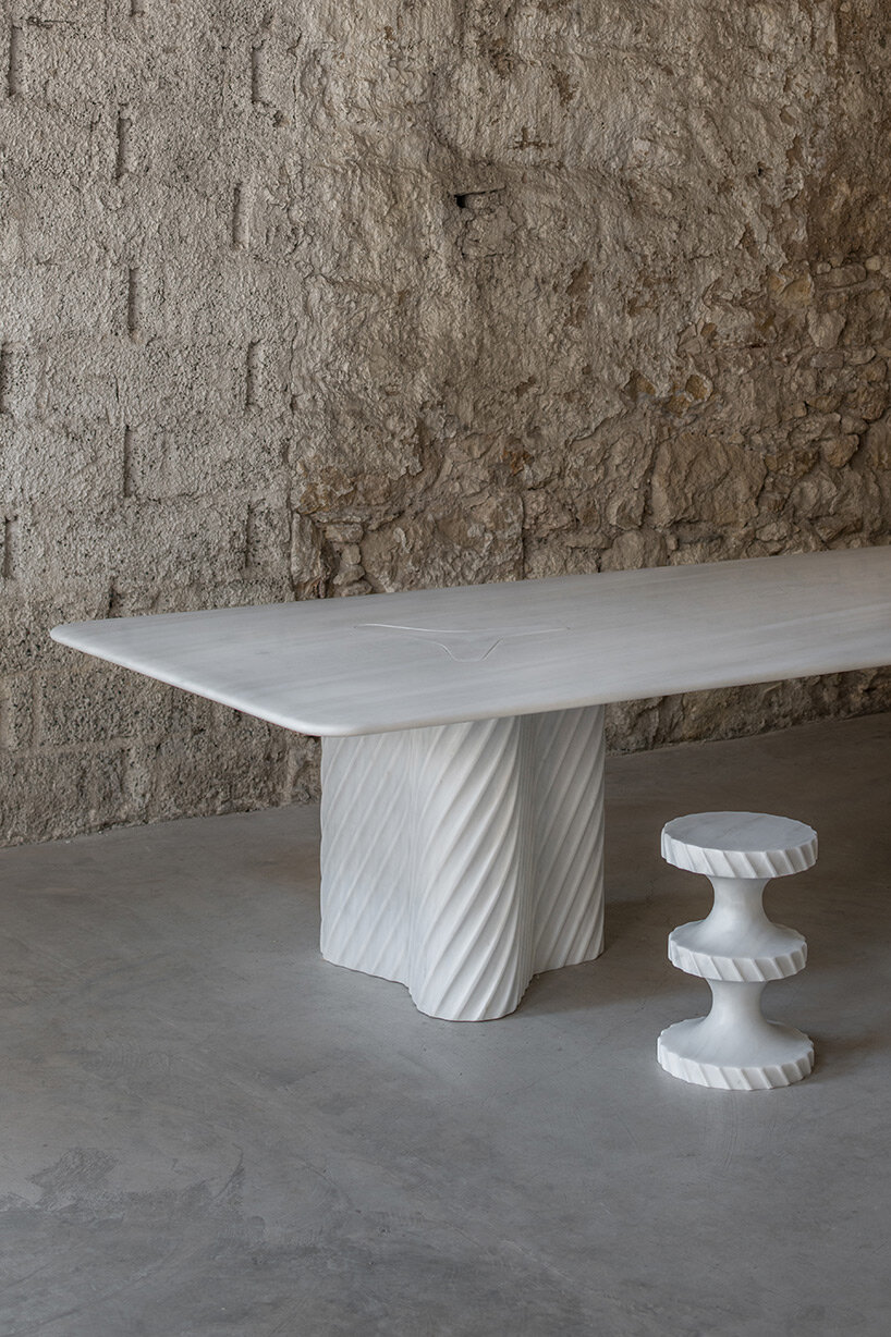 india mahdavi recreates iconic works in all-white marble for latest carwan gallery exhibition