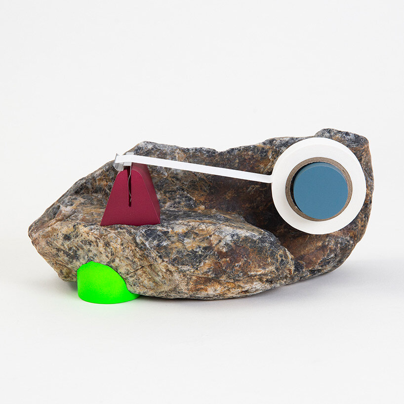 3D-scanned stones and vibrant resin parts merge in this sculptural everyday tool collection