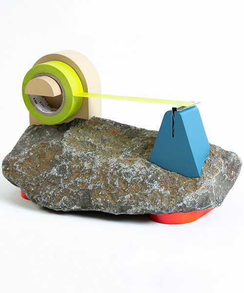 3D-scanned stones and vibrant resin parts merge in this sculptural everyday tool collection