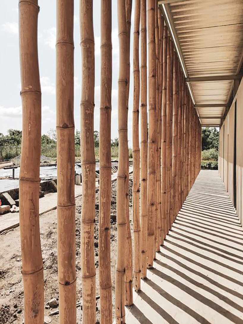 bamboo sunscreens & earth brick facades articulate sustainable manufacturing hub in ghana