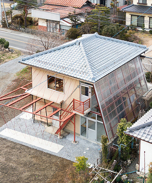 katsuhiro miyamoto renovates japanese orchard outhouse using seismic reinforcements