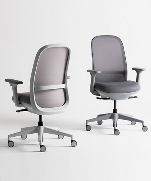 LAYER’s oval-shaped task chair for allsteel features six adjustability controls