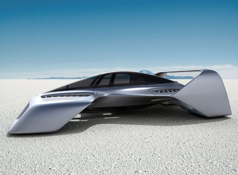 eVTOL LEO coupe is a jet turbine-propelled, 3-seater flying car