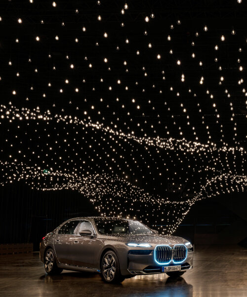 BMW + superblue's light installation in art basel changes by recording people’s heartbeats