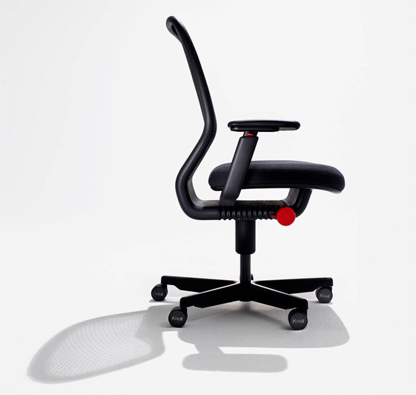 marc newson's task chair for knoll swivels in a single-line silhouette