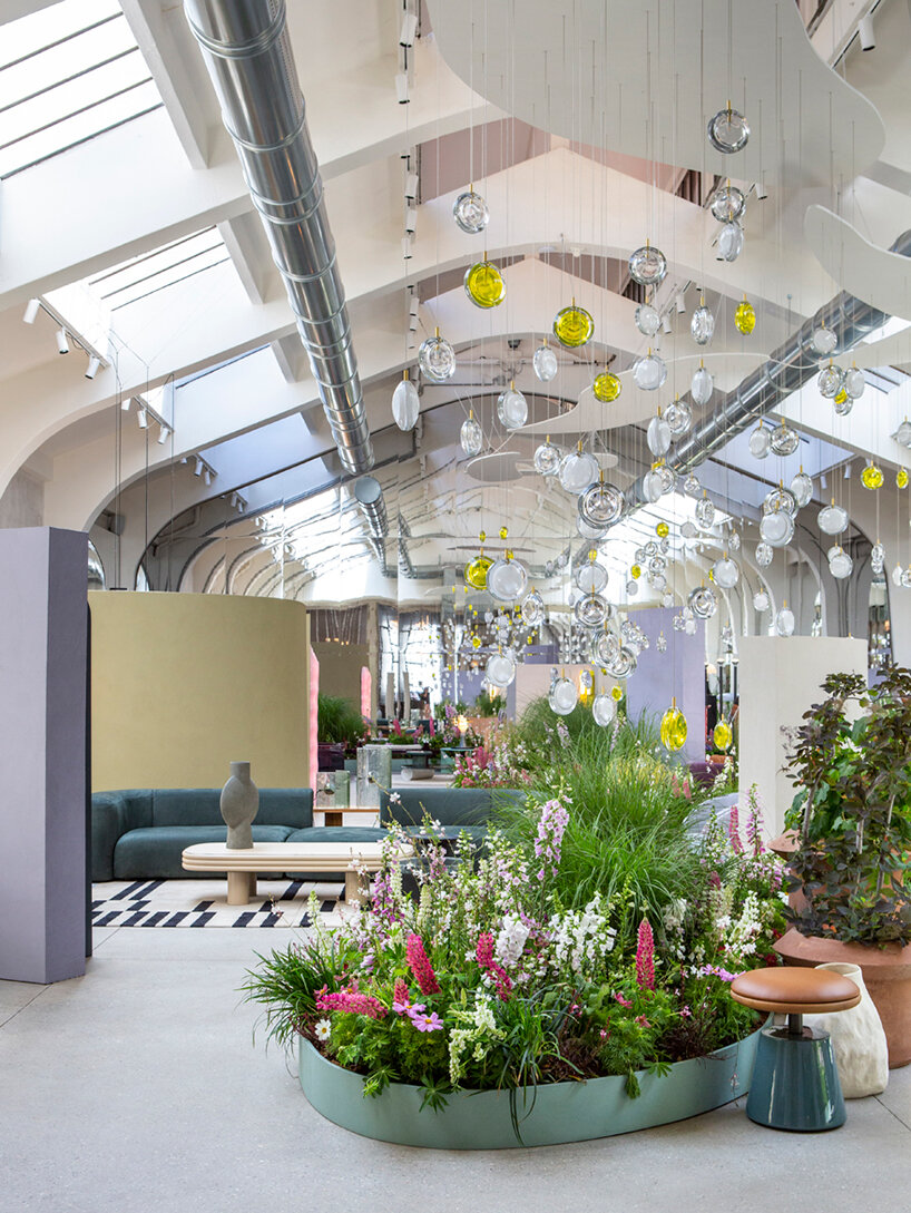 mohd's 400+ design brands bloom in summer garden installation by studiopepe