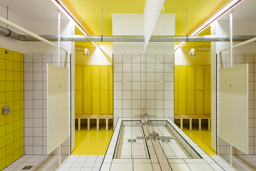 slanted prefab concrete panels front the zlatar bistrica sports hall in croatia