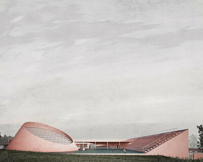 pink arts building proposal for greek college references ancient gymnasium typology