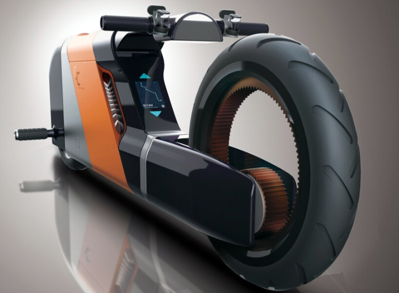 concept dual-use motorcycle also helps repair and maintain train tracks