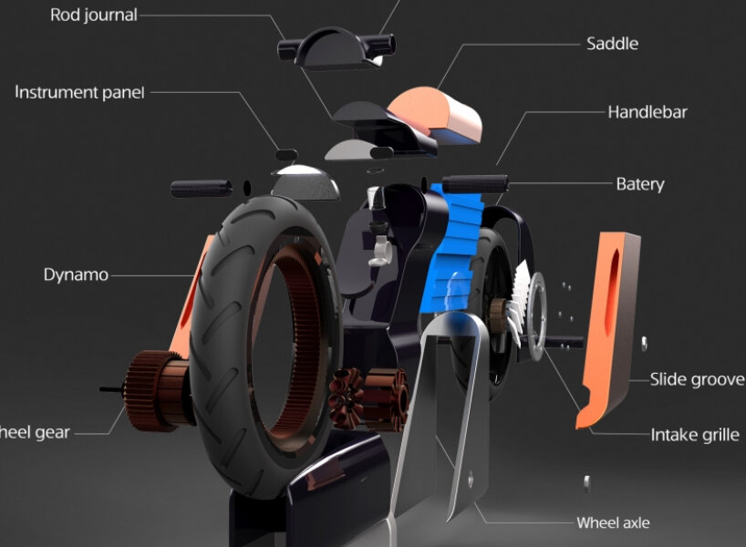 concept dual-use motorcycle also helps repair and maintain train tracks