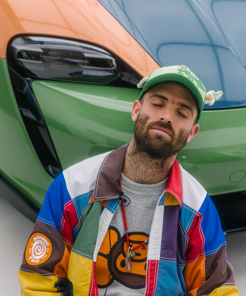 sean wotherspoon unveils the cork and corduroy interiors of his electric porsche art car