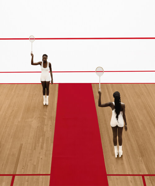 a drone in a squash court: brad walls explores retrofuturism in new photo series