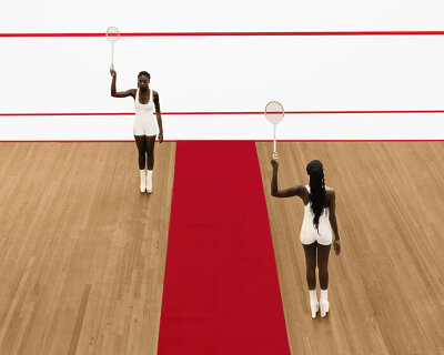 a drone in a squash court: brad walls explores retrofuturism in new photo series