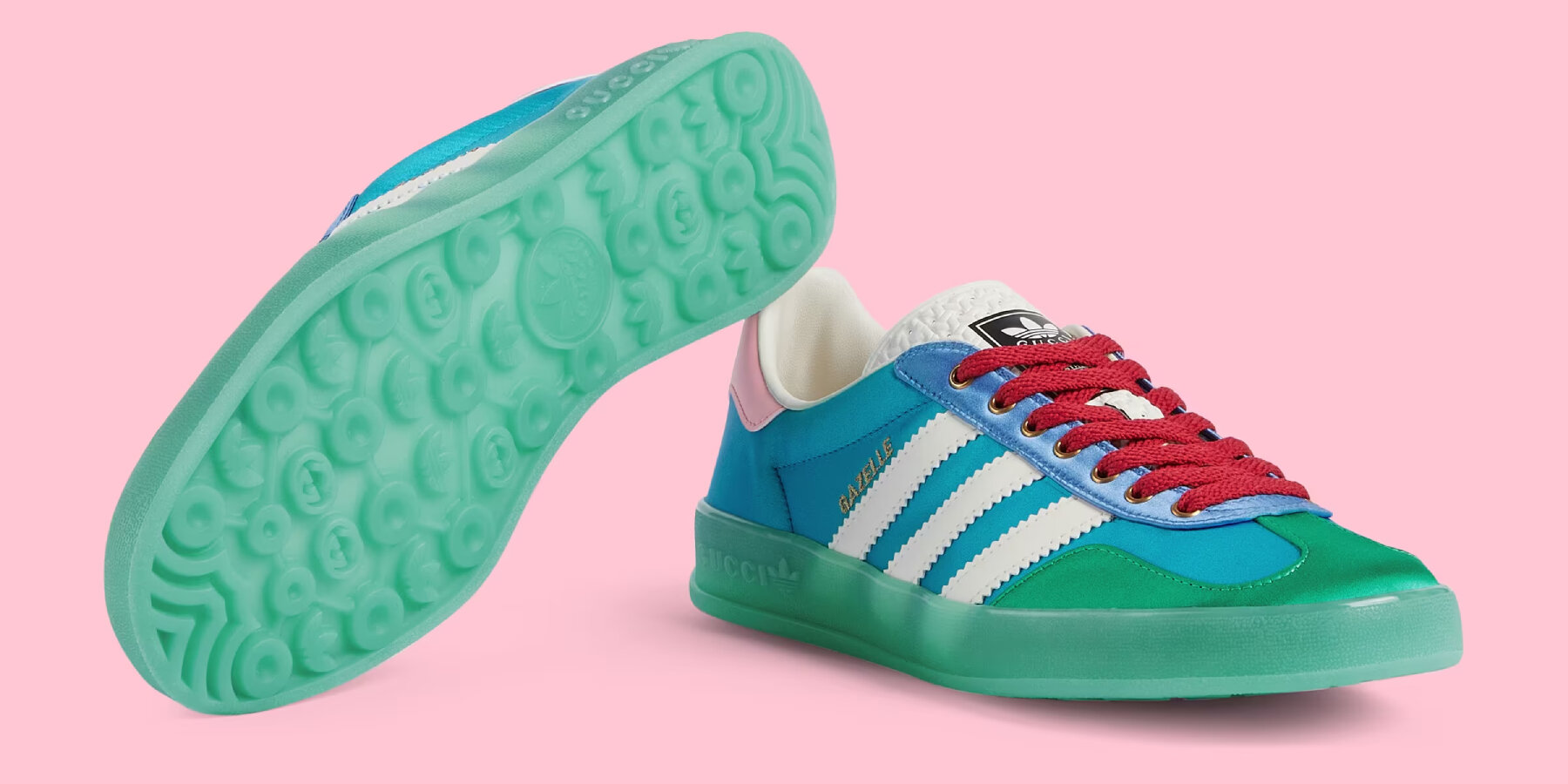 gucci & adidas debut summer-inspired gazelle collection in bubblegum colors
