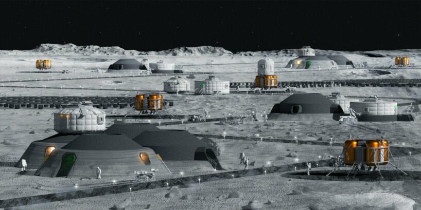 HASSELL's modular moon habitat for EU space agency uses 3D printed parts  from lunar soil