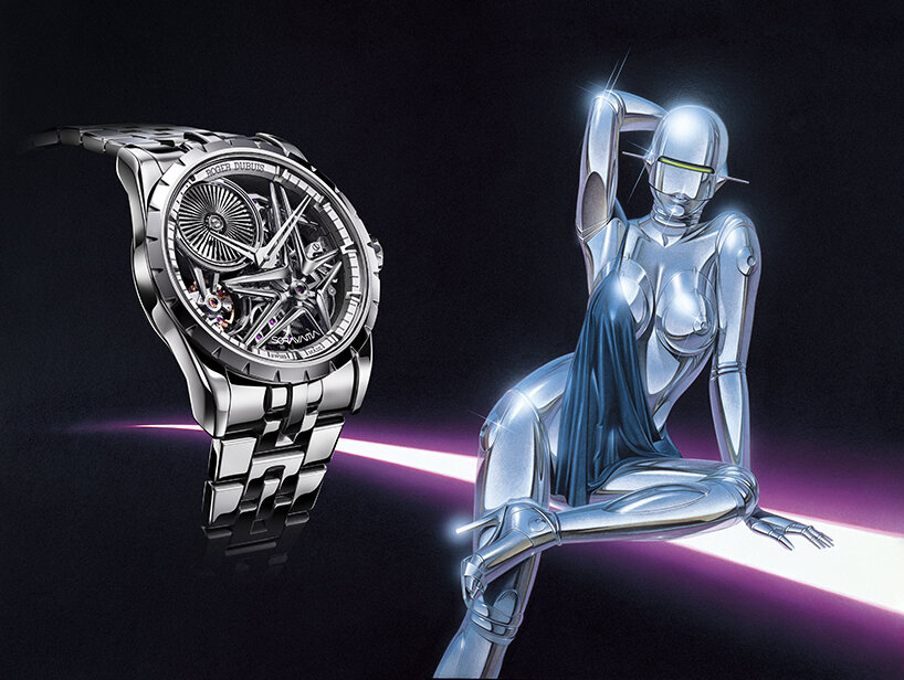 hajime sorayama adds 'sexy robot' aesthetics to new roger dubuis timepiece