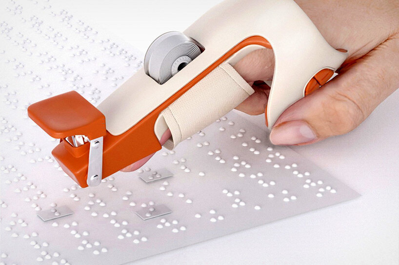 this finger tape device helps the visually impaired correct braille misprints