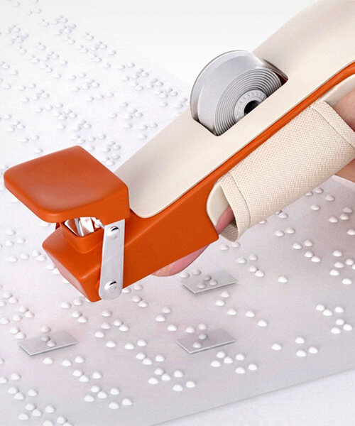 this finger tape device helps the visually impaired correct braille misprints