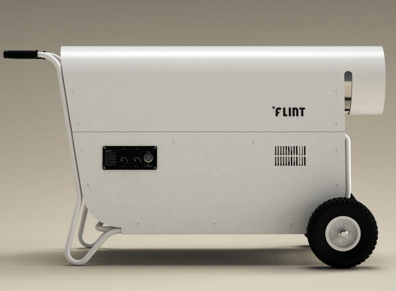 eco-friendly ‘flint bioheater’ uses cooking oil as fuel to release heat
