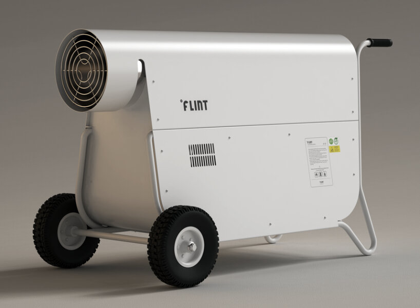 eco-friendly ‘flint bioheater’ uses cooking oil as fuel to release heat