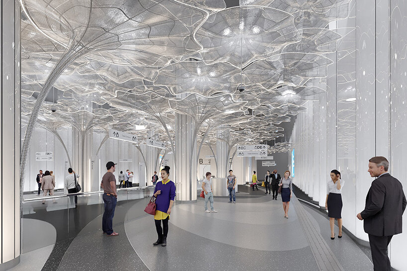 MASK architects + J&A envision floral sculptures rippling across chinese metro stations