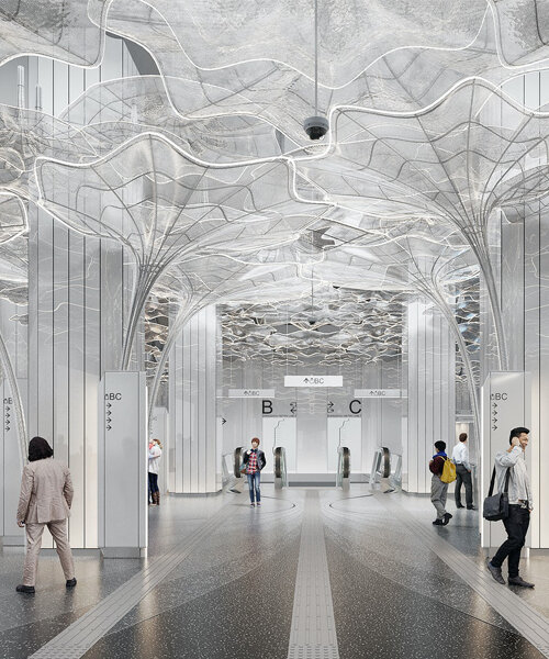 MASK architects + J&A envision floral sculptures rippling across chinese metro stations