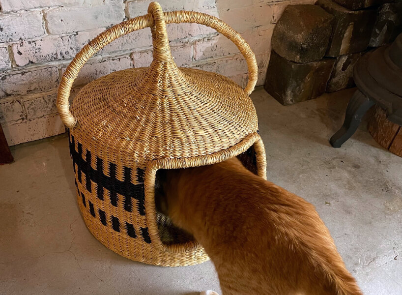 wooden, cushioned mini houses and beds for cats help them relax and sleep well