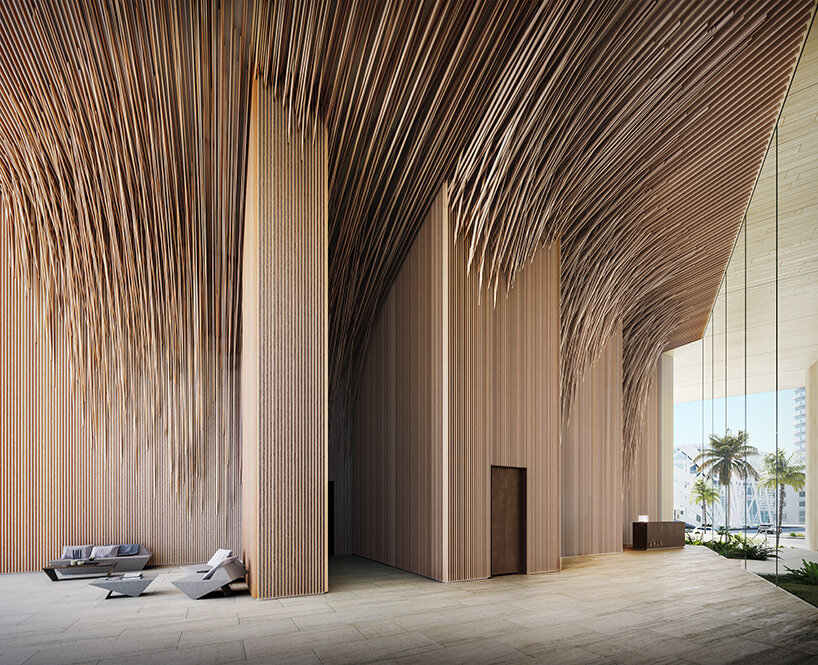 kengo kuma designs 'migumi' furniture for aman miami beach