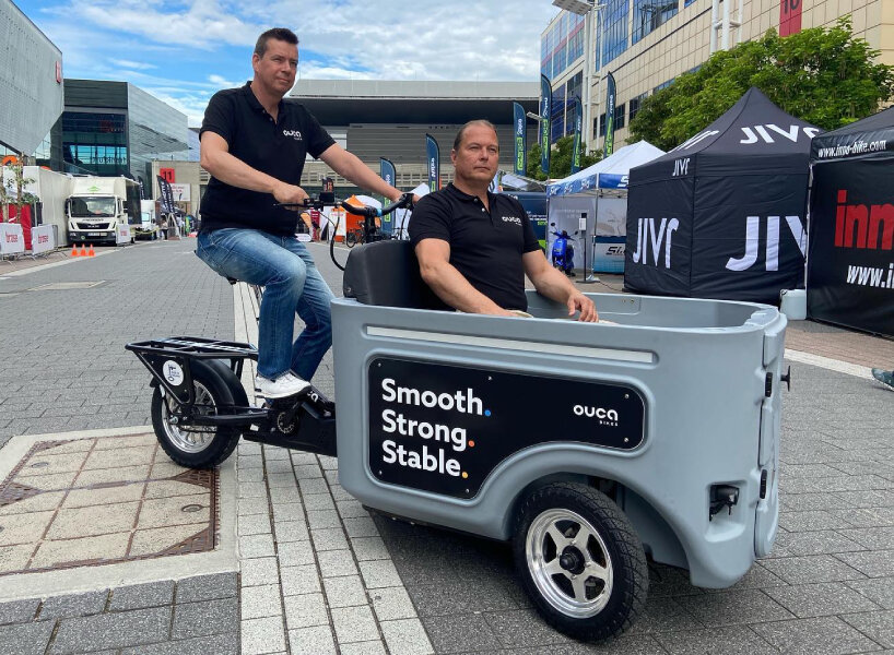 cargo bikes ‘ouca’ can transport goods up to 180 kilos and double as a kiddie bus