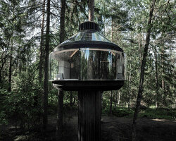 polestar builds KOJA treehouse in forested finland to reimagine sustainable travel