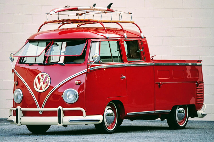 1962 volkswagen type 2 double cab transporter gets a glowing makeover ...