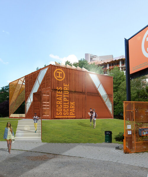 socrates sculpture park's shipping container home 'the cubes' begins construction