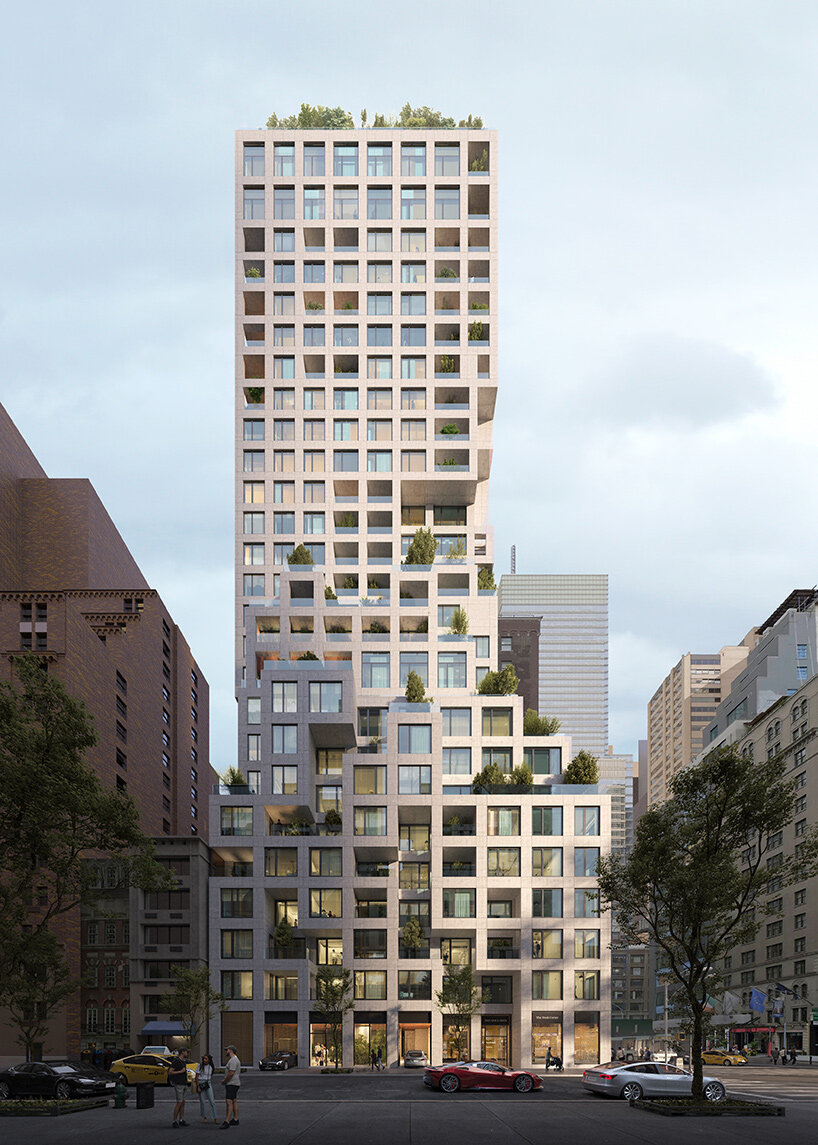 construction begins on ODA's pixelated tower on NYC's 57th street