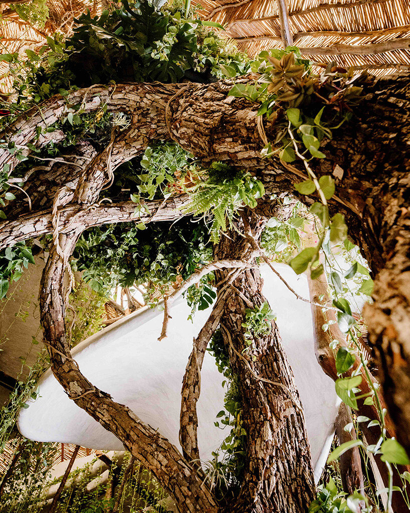 azuma makoto's monumental botanical sculpture 'MEXX' draws from lush mexican jungle
