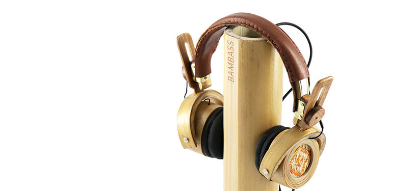 this bamboo headphones concept merges traditional indian craftsmanship and sustainability