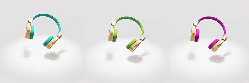 this bamboo headphones concept merges traditional indian craftsmanship and sustainability