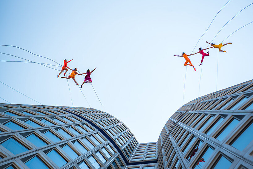 BANDALOOP vertical dancers celebrate BMW headquarters' 50th birthday