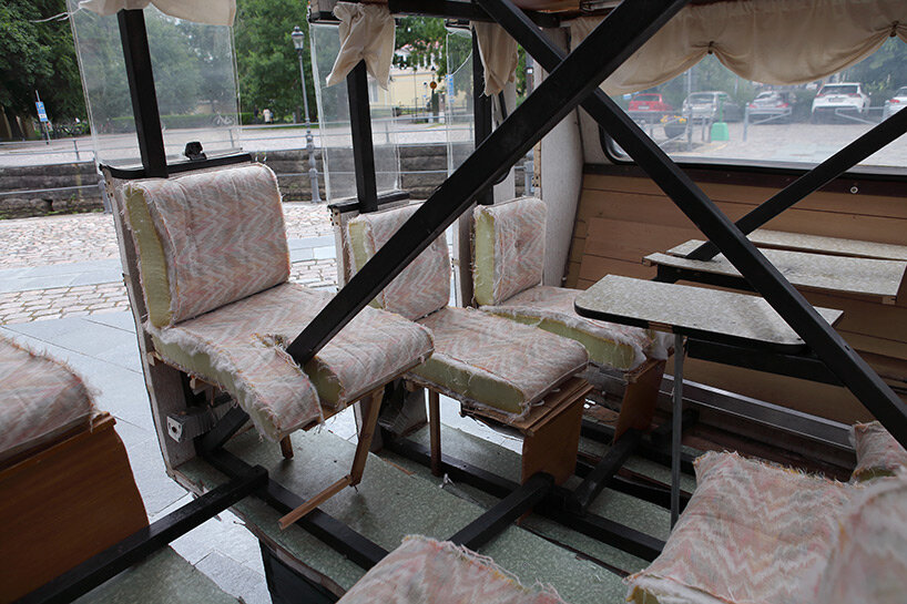 baptiste debombourg's sliced-up caravan oscillates between demolition and transformation
