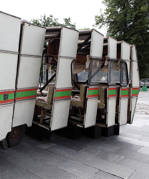 baptiste debombourg's sliced-up caravan oscillates between demolition and transformation