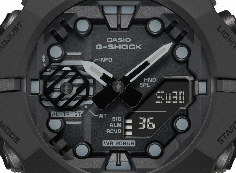 smartwatch casio G-SHOCK GA-B001 features built-in bluetooth & integrated bezels & band
