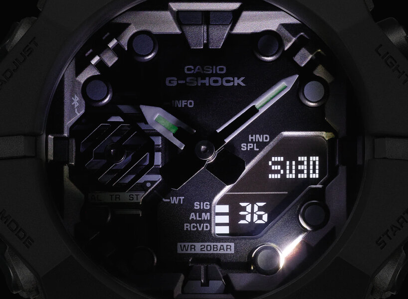 smartwatch casio G-SHOCK GA-B001 features built-in bluetooth & integrated bezels & band