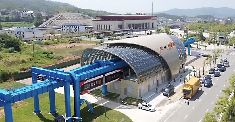 china unveils new 'sky train' that runs on magnetic tracks, power-free