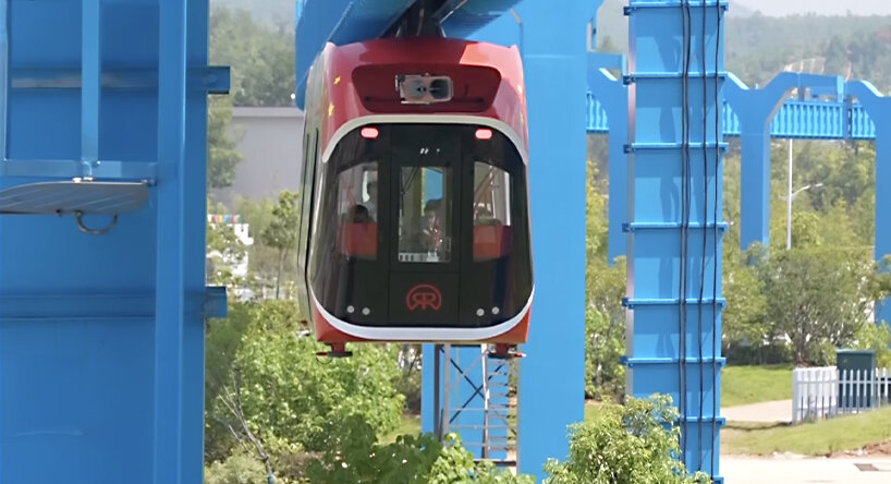 china unveils new 'sky train' that runs on magnetic tracks, power-free