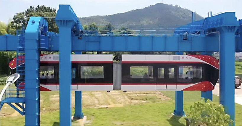 china unveils new 'sky train' that runs on magnetic tracks, power-free
