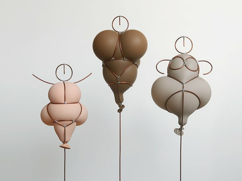 contemporary latex and copper sculptures by reddish studio reinterpret prehistoric venus figurines