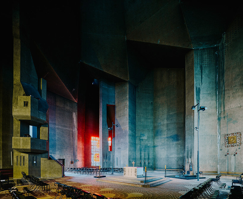 david altrath captures brutalist 'mariendom' church with crystal-like roof in neviges, germany