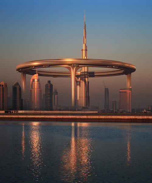 ZNera space envisions ‘downtown circle’ metropolis suspended 550 meters above dubai